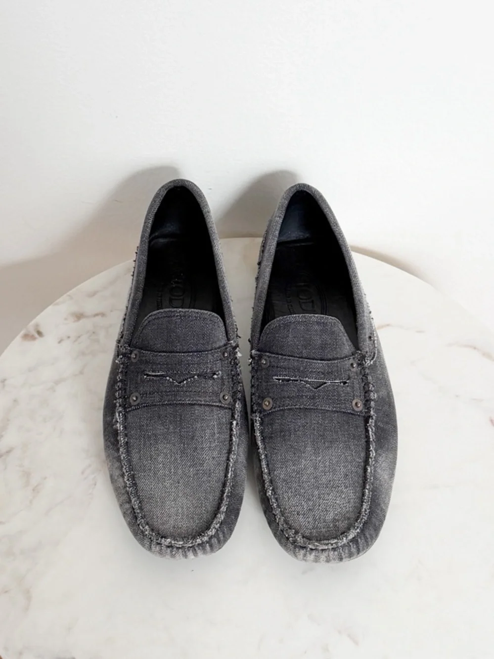 TOD’s Men’s Gommini Canvas Denim Loafers Size 8.5